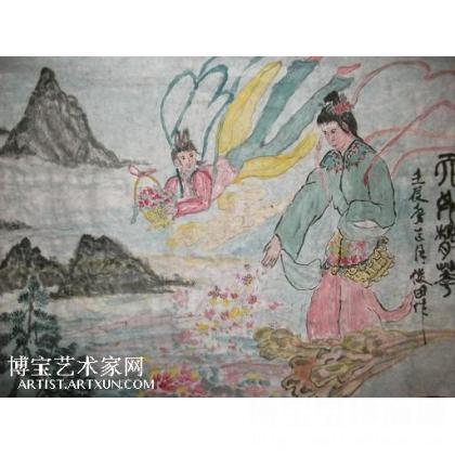 天女散花 人物画 张俊田作品 类别: 国画人物作品