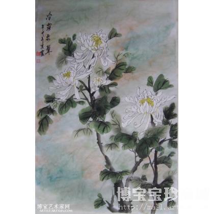 【宜灵国画】《冷露无声》 写意梅兰竹菊 陈宜灵作品 类别: 写意梅兰竹菊